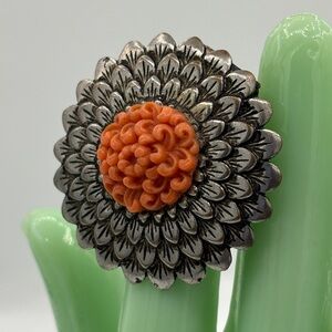 Vintage Silver Floral Dress Clip